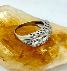 Antique 1.20 tcw Natural Diamond Ring 800 Platinum w/Card Appraisal – Size 6 3/4