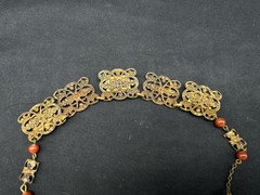 Antique Czech Brass and Glass Necklace