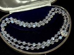 necklace moonstone rock crystal Art Deco style