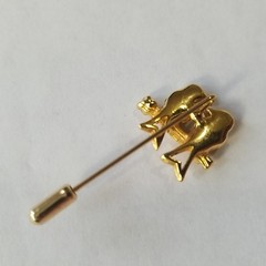 Crystal Lovebirds Pin on a Gold Tone Branch Push Pin Vintage 1990’s EUC