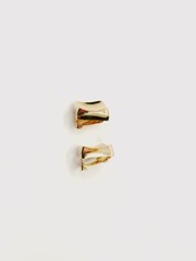 Dior Women’s Gold Tone Concave Clip-on Rectangle Earrings