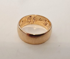 Antique 14K Yellow Gold 7 mm Wide Band Ring – Size 6 – 4.5g Signed (1888-1920s)