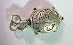 3D TURTLE 1 1/4″ w O ring x 5/8″ Sterling Silver 0.925 Charm or Pendant
