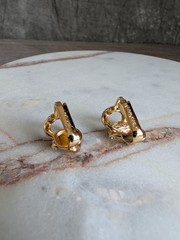 Vintage Christian Dior Gold-Tone Knotted Rope Clip-On Earrings