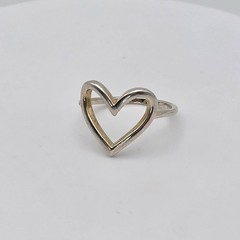 Vintage CN Open Heart Ring Solid 925 Sterling Silver Size 6.5 FREE $HIPPING!!