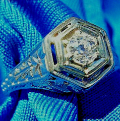 Original EARTH MINED DIAMOND Deco Engagement Ring Antique Belais Solitaire 18K