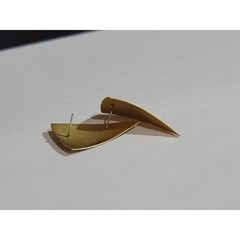 Vintage Gold Tone Black Zodiac Enameled Post Earrings