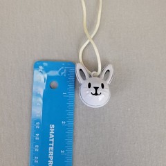 Bunny Rabbit EASTER RATTLE/BELL NECKLACE on Cord Vintage