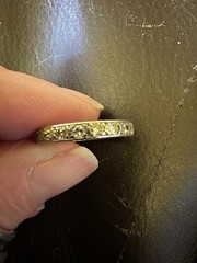 Art Deco Antique Eternity Band Diamond Ring Anniversary Wedding 18k white gold