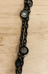 Signed MMA Metropolitan Museum of Art Black Tone Faceted Station Necklace Vtg