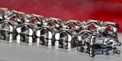 10k white gold tennis bracelet 1.00ct natural diamond 7.5″ vintage 8.65gr N2926