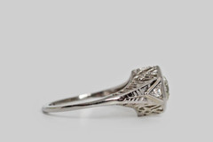 1.35Ct White Round Cut Simulated Diamond Vintage Antique Style 925 Silver Ring