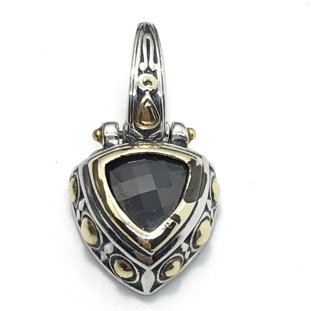 Vintage Renaissance Revival 2-Tone Black Onyx Cubic Zirconia Pendant
