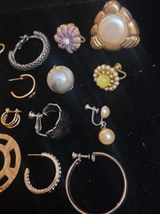 Lot Of Vintage Costume Jewelry Single Earrings Clip On Pierced Craft