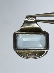 Vintage Art Deco White Gold Aquamarine and Diamond Pendant