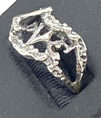 Vintage Sterling Silver Modernist Love Ring Sz 5.50 3.29g