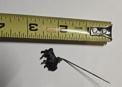 VINTAGE LAPEL STICK PIN W/DANGLING BUFFALO/BISON- Early 1900’s