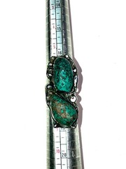 Native American Turquoise Sterling Silver Ring Old Pawn Antique Navajo 7.5