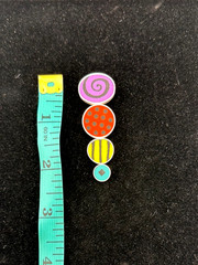 Susan Dyer Sterling Polymer Clay Brooch Colorful Abstract Art