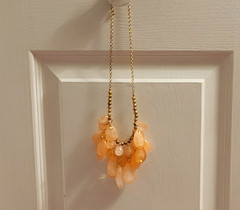 Vintage Beaded Chunky Acrylic Statement Beaded Necklace Earrings