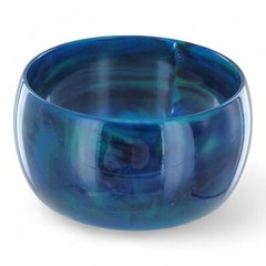 Italy Peacock Blue Green Wide Marbled Bangle Bracelet Ladies Standard Size