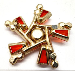 Juliana D&E Orange Colored Keystone and Chanton Brooch and Earrings!