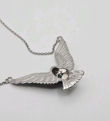 Chapel Zenray NF Sterling Silver Buffalo Stone Eagle Chain Necklace 21″