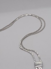 Vintage Signed AVON Y Drop Necklace Silver Tone 17″ 1970-80 Vintage Spring Ring