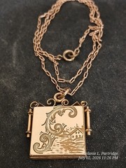 Antique W&H Co Gold-Filled Book Locket Engraved W Welchman Heirloom w/ Chain