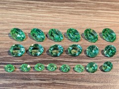 Uranium Glass Rhinestone Lot oval cut