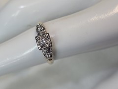 Antique Art Deco 1920s Diamond Ring 14k Yellow And White Gold Size 6.25