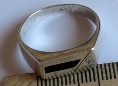 Vintage men’s signet ring sterling silver 925 Size 9.5 Wt 3.6g Geometric Modern