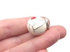 Brighton Volleyball with Red Heart Enamel Sports Love Charm Pendant