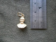 Abraham Lincoln Bust Vintage Solid Goldtone Bracelet Charm Pendant 3.1g