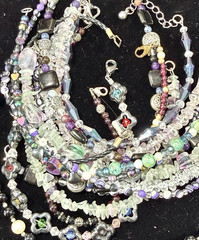 15 Pc Artisan Gemstone Beaded Bracelet Lot Handmade Crystal Hematite Chip Glass