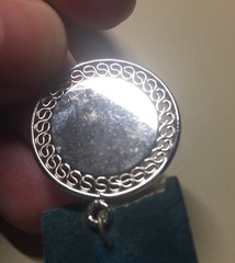 Vintage 1960s Griffith Sterling Happy Anniversary Engraved Reticulated Charm NOS