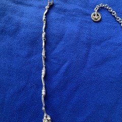 Trifari Crown Rhinestone Cluster Chain Necklace Coker Silver Tone 16-18” Floral