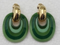 1970s EISENBERG Shades of Green Enamel Artist Series Owl Brooch & Earrings
