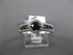1.03CT DIAMOND & AAA SAPPHIRE 14KT WHITE GOLD ROUND SQUARE CLASSIC PROMISE RING