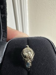 Antique 14-18K White Gold Rose Diamond Filigree Engagement Ring Edwardian? Deco?