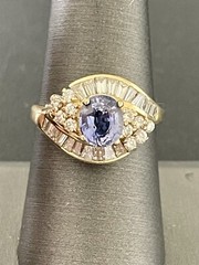 14k Yellow Gold 1.00ct Sapphire and 1.00CTW Diamond Ring (N59)