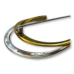 Taxco Brooch Sterling Silver 925 Brass Silver Gold Vintage Mexico Swoop Pin