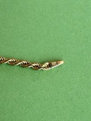 Vintage 14K Yellow Gold Rope Chain Necklace Solid 14k Lobster Clasp