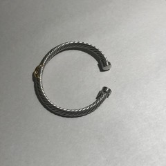 Vintage Cable Cuff Bracelet With Gold X 5MM