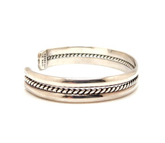 Vintage Sterling Silver Rope Cable Design 10.0 mm Cuff Bracelet, 6.75″, 20.7g