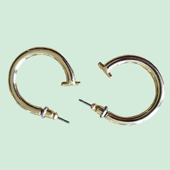 Vintage 18K Gold Plated Hoop Earrings For Pierced Ears 1980’s – Made in UK
