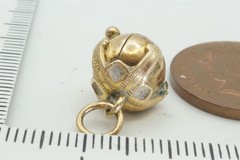 SMALL SCALE VINTAGE ENGLISH GOLD & SILVER MASONIC ORB / CROSS FOB CHARM