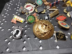 Lot Over 40 Pins Mostly Military Pins Militaria Lot AAB 16
