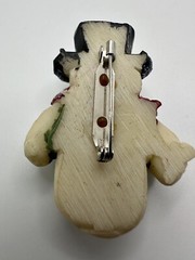Vintage Artisan Handmade Snowman Brooch Size: 6.3 x 4.5 cm BB2