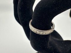 1.73g Vintage Sterling Silver 925 Channel Set Sparkling Band Ring Size 6 M